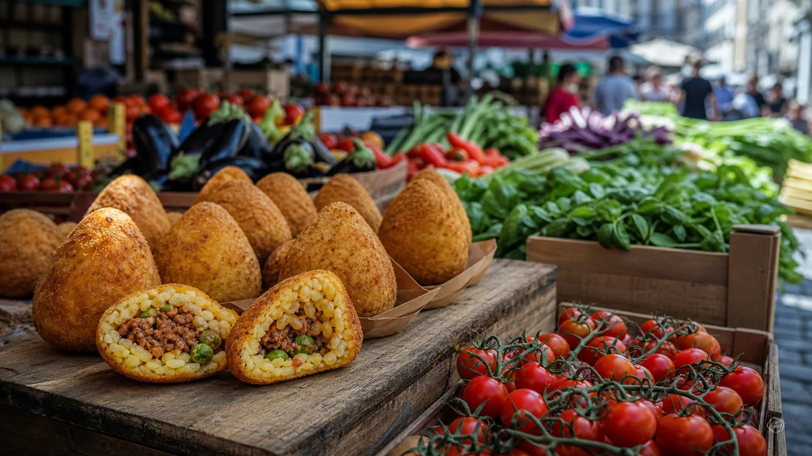 Sycylijski street food na targu w Katanii